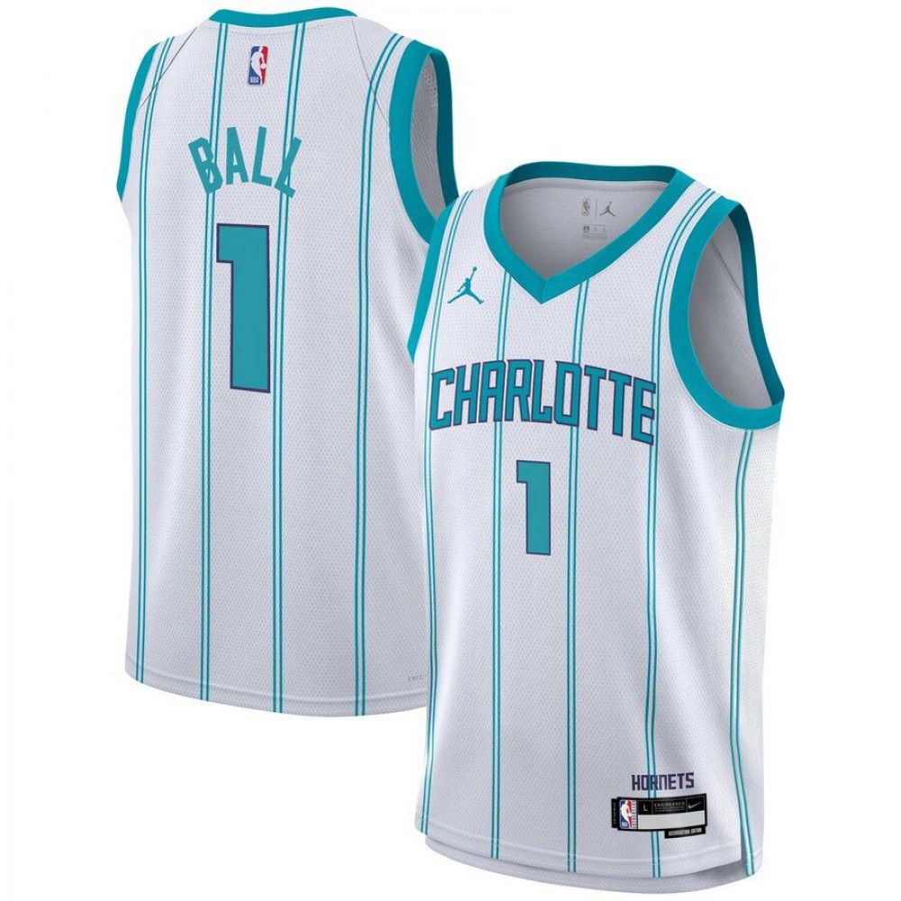 Youth Jordan LaMelo Ball White Charlotte Hornets Swingman Jersey - Association Edition-Pro Kit Vault | Brand New 26/27 Sports Jerseys